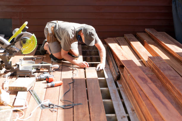 DIY building deck at domestic home in New Zealand